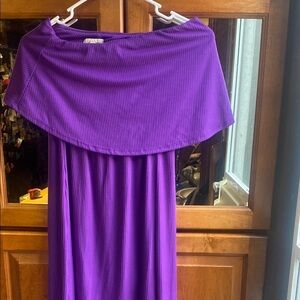 See You Monday Vibrant Purple Strapless Size Medium Maxi Dress